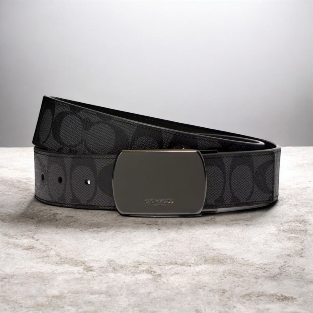 COACH Belt Signature Leather Black CC Logo 91286 M19 44 42